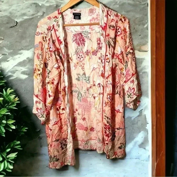 Bohemian  peachy kimono shawl - Picture 1 of 4